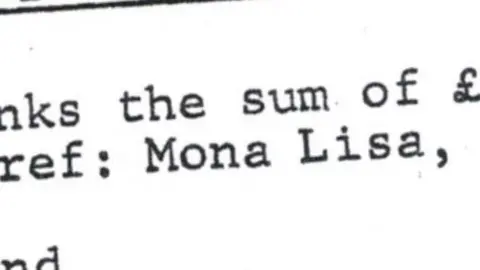 Gilbert family A close-up detail of a document showing the words "Mona Lisa"