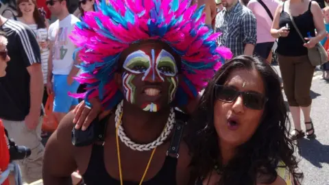 Miss Sehdev, on the right, said she's been going to the festival since she was a teenager and the online event will "honour" her memories of carnival.