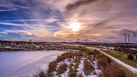 Matthew Jones Snow and ice at the Keeper's Pond in Blaenavon