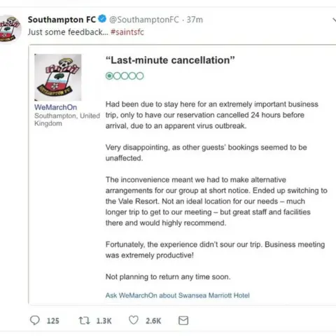 Twitter Southampton FC tweet