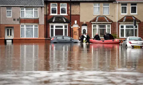 AFP A flooded street in Doncaster