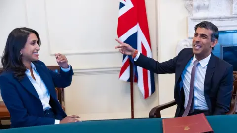 Simon Walker / No 10 Downing Street Claire Coutinho and Rishi Sunak