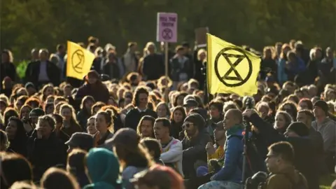 PA Extinction rebellion protesters in Hyde Park