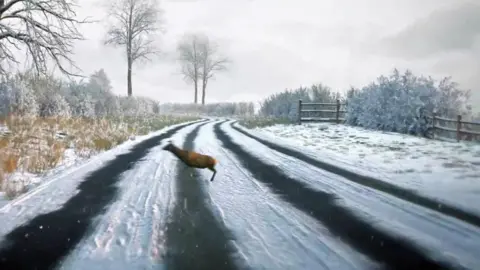 DVSA Clip showing deer on road in DVSA theory test