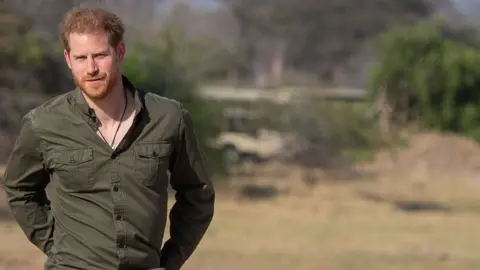 Getty Images Prince Harry in Botswana
