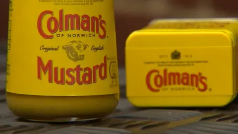 BBC Jar and tin of Colman's Mustard