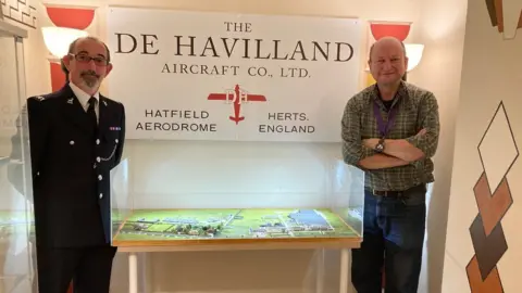 Katy Lewis/BBC PC Paddy Phelan and Alistair Hodgson at The Bunker at Hatfield Police Station