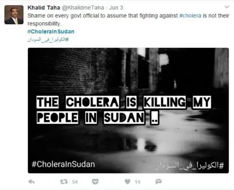 Twitter Image of #CholerainSudan tweet