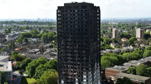 Getty Images The burnt-out remains of Grenfell Tower
