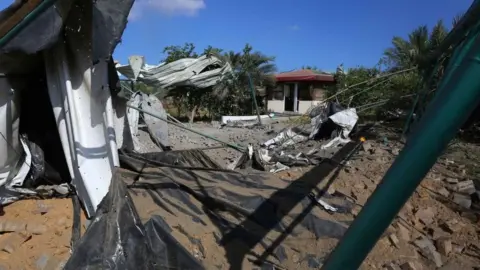 Anadolu Agency A site in Khan Younis, in the southern Gaza Strip, reportedly hit in an Israeli air strike on 16 June 2021