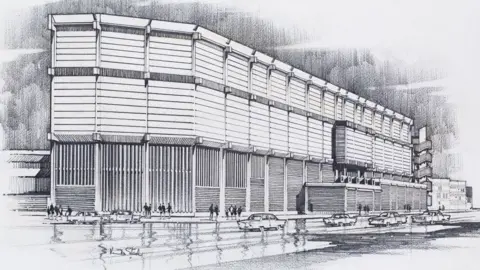 Rob Whitrow Steel drew the mysterious electricity substation on Moore Street in Sheffield, 1965-6