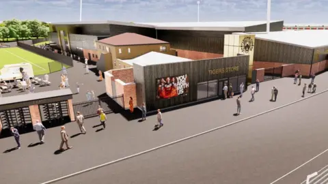 Castleford Tigers Artist impression of the stadium revamp