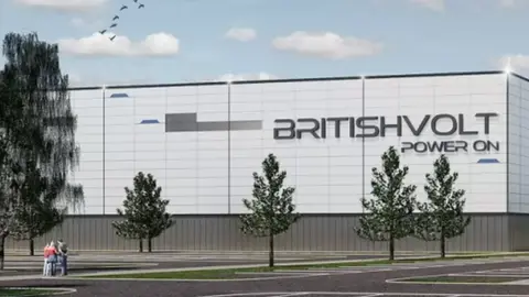 BBC/PA Media  Proposed Britishvolt plant in Northumberland