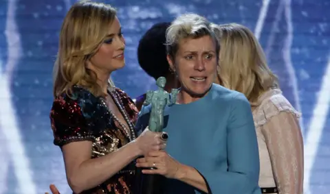 Reuters Frances McDormand with Brie Larson at the Screen Actors Guild awards