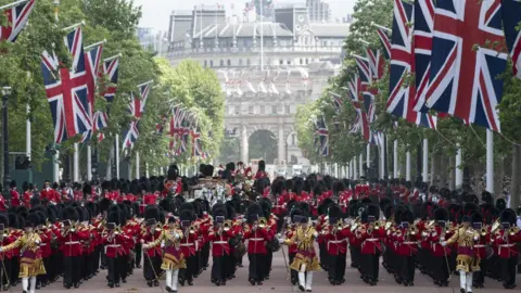 PA Media Troops on parade as part of the Trooping the Colour in 2019