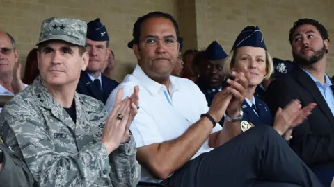 Alamy Will Hurd at an army base