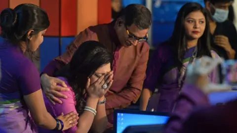 Getty Images Tashnuva Anan Shishir was overcome by emotion after her historic appearance