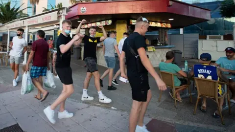 Getty Images British tourists in Mallorca last summer