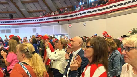 Crowds watching Trump in Wisconsin