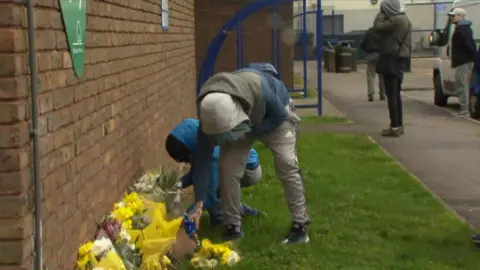 Flowers left outside Walthamstow Leisure Centre