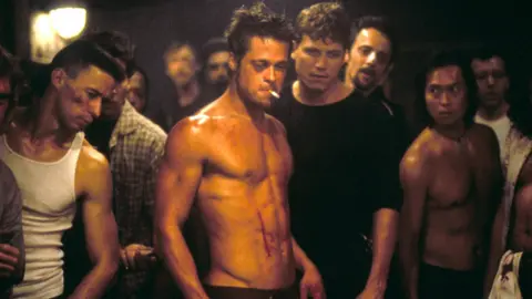 AF archive/Alamy Stock Photo Brad Pitt (centre) in Fight Club