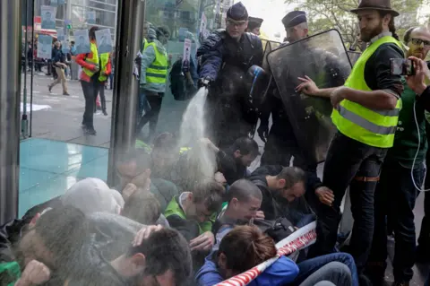 AFP/Getty Pepper spray was used against the protesters