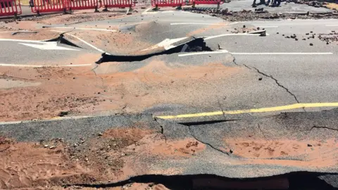 Damaged road