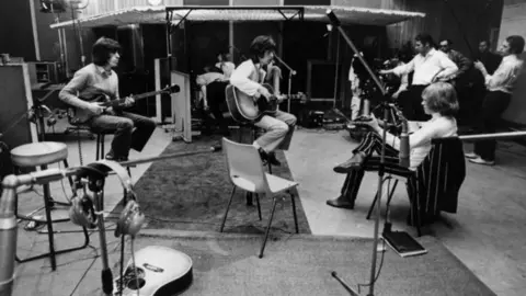 Getty Images Rock group the Rolling Stones during the filming of Sympathy For the Devi