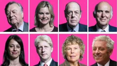 Clockwise from left: Ken Clarke, Justine Greening, Nicholas Soames, Vince Cable, John Bercow, Kate Hoey, Jo Johnson and Gloria de Piero