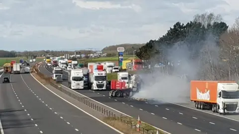 M62 closed near Goole after crash involving car and lorry