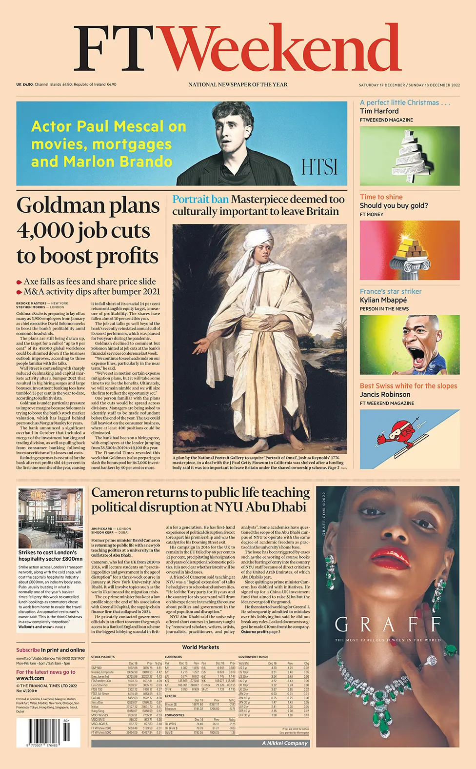 Financial Times Front Page 16/12