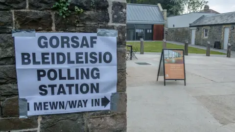 Getty Images Sign for polling station