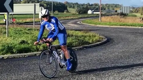 Christina Mackenzie Ms Mackenzie pictured during a race in 2018 at the same roundabout where the crash happened