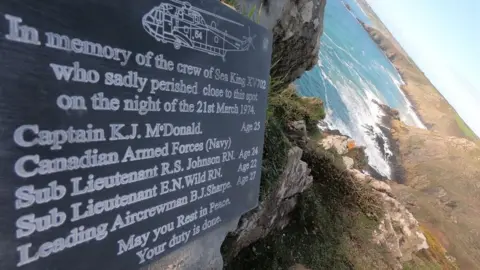 Royal Navy Crash memorial at Beagle Point. Pic: Royal Navy