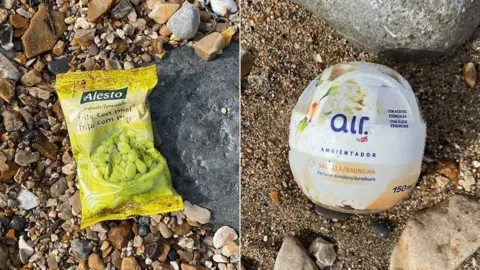 Items washed up on Dorset coast