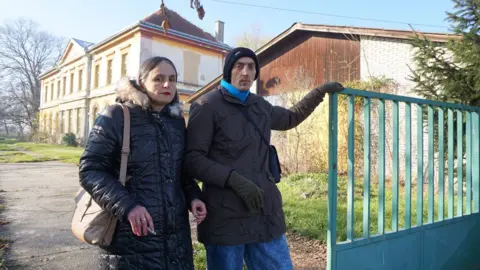 Branka and Drazenko outside the Cepin asylum