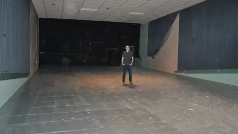 BBC Tom Scrivens in the former Odeon cinema, Ipswich