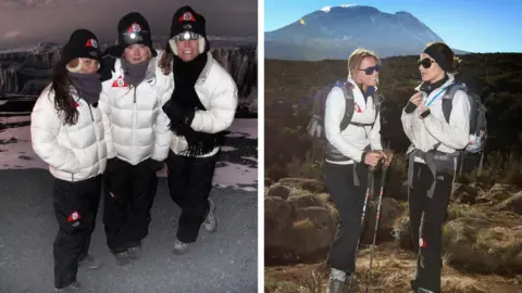 Getty Images Cheryl climbs Kilimanjaro with Denise Van Outen, Fearne Cotton and Kimberley Walsh