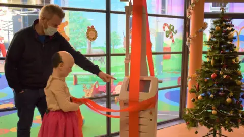 Birmingham Children's Hospital Elizabeth with the laser machine