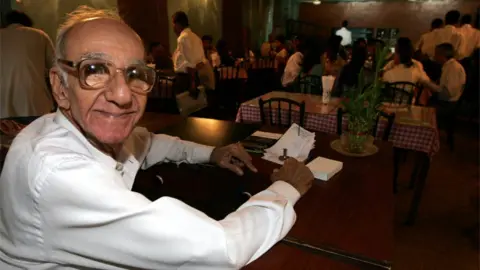 Getty Images Boman Kohinoor, owner of Cafe Britannia, Ballard Estate.