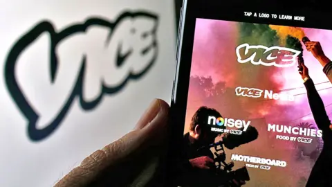 Alamy A phone showing Vice brands