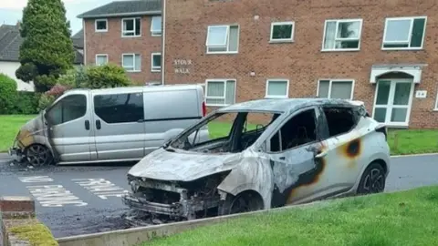 PA Media Poole/Wimborne vehicle fires