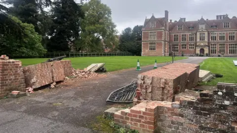 West Berkshire Council Shaw House destroyed gates