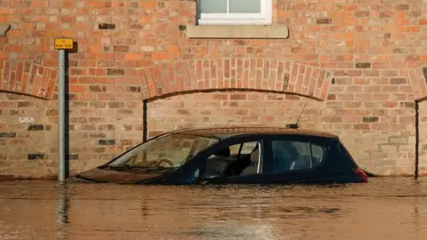 Getty Images Car submerged in York