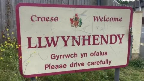 BBC Llwynhendy sign