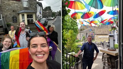 Pride in the Dales Composite image of preparations for the Pride event on 29 July