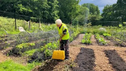 BBC Volunteer working at the Northern Roots site