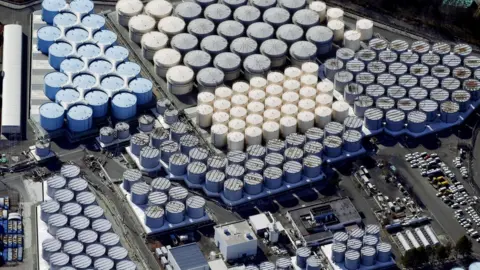 Reuters Tanks containing treated water from Fukushima nuclear plant in Japan