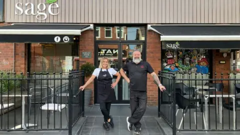 BBC Ann Marie Sage and a man