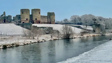 Louisa | BBC Weather Watchers Rhuddlan Castle, Denbighshire, covered in snow